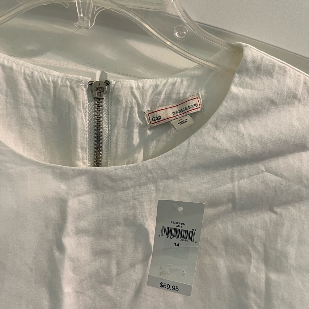 GAP NWT WHITE SLEEVELESS DRESS SIZE 14. GREAT SUMMER STAPLE!